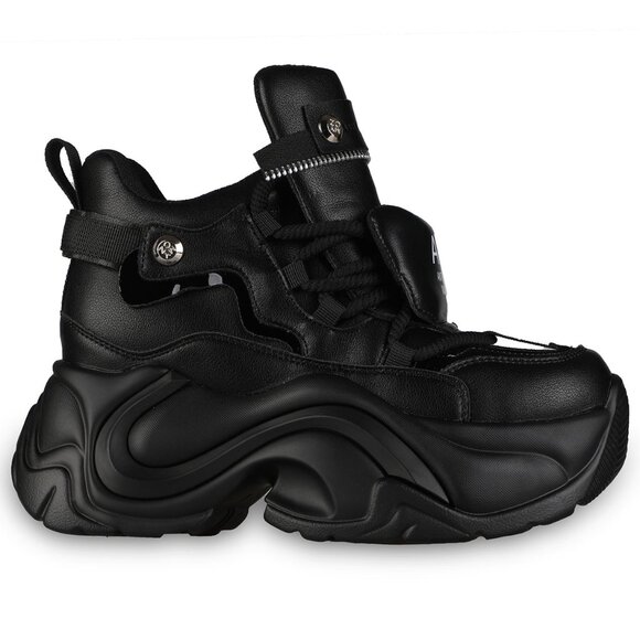 NEW ANTHONY WANG - JUPITER 04 Hack Mode Black Platform Sneakers - Picture 2 of 4